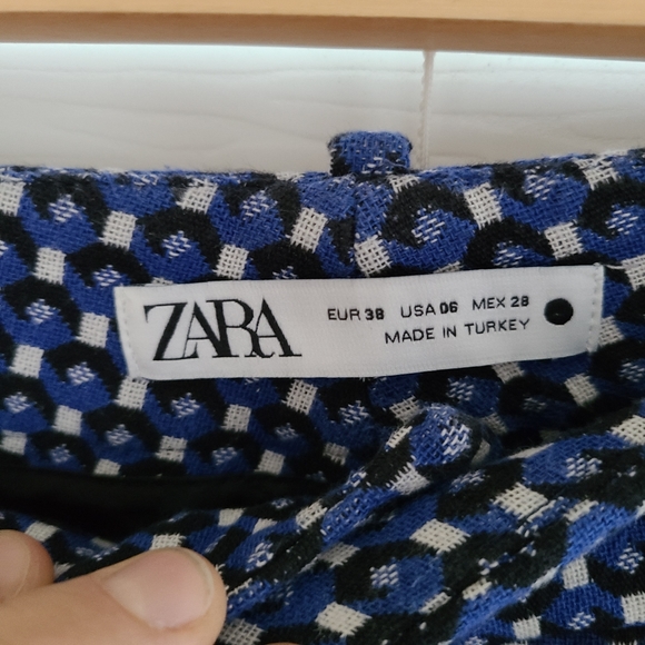 ZARA Jacquard Chino Pants Size 6 - Picture 3 of 7